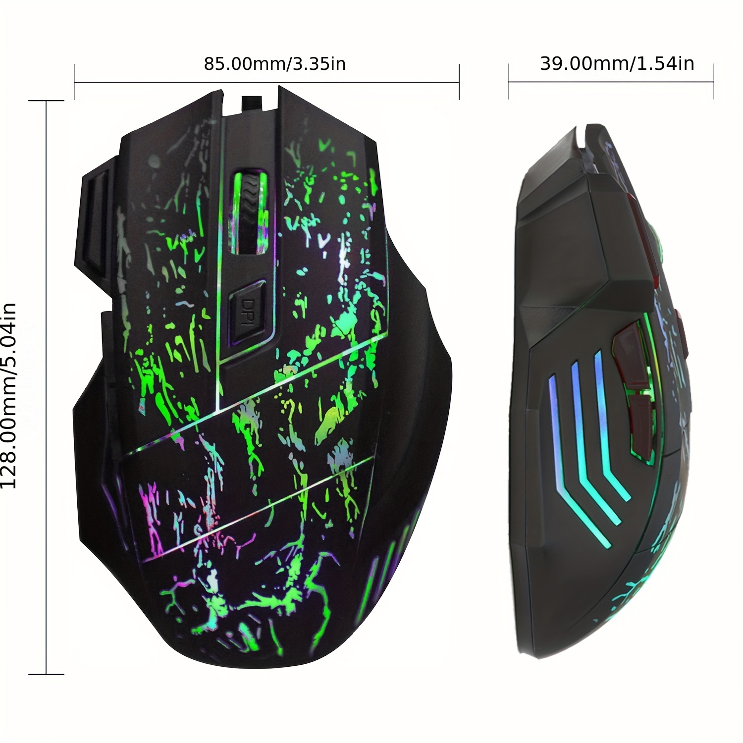 Exploding Cracked Rainbow Light Gaming Mouse