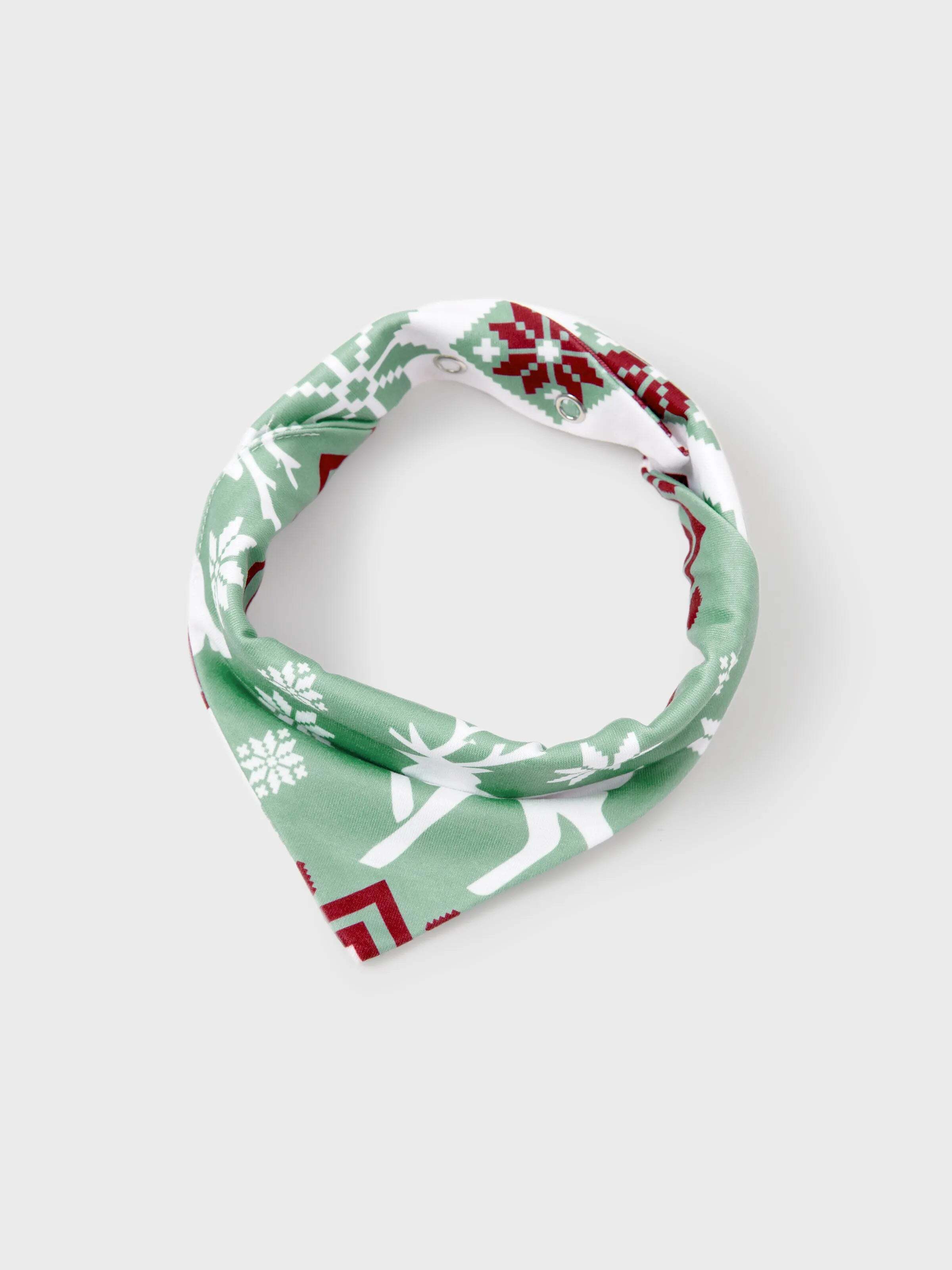 Christmas Matching Family Pajamas Set Christmas Spirit and Snowflake Print PJS with Christmas Socks Pale Green