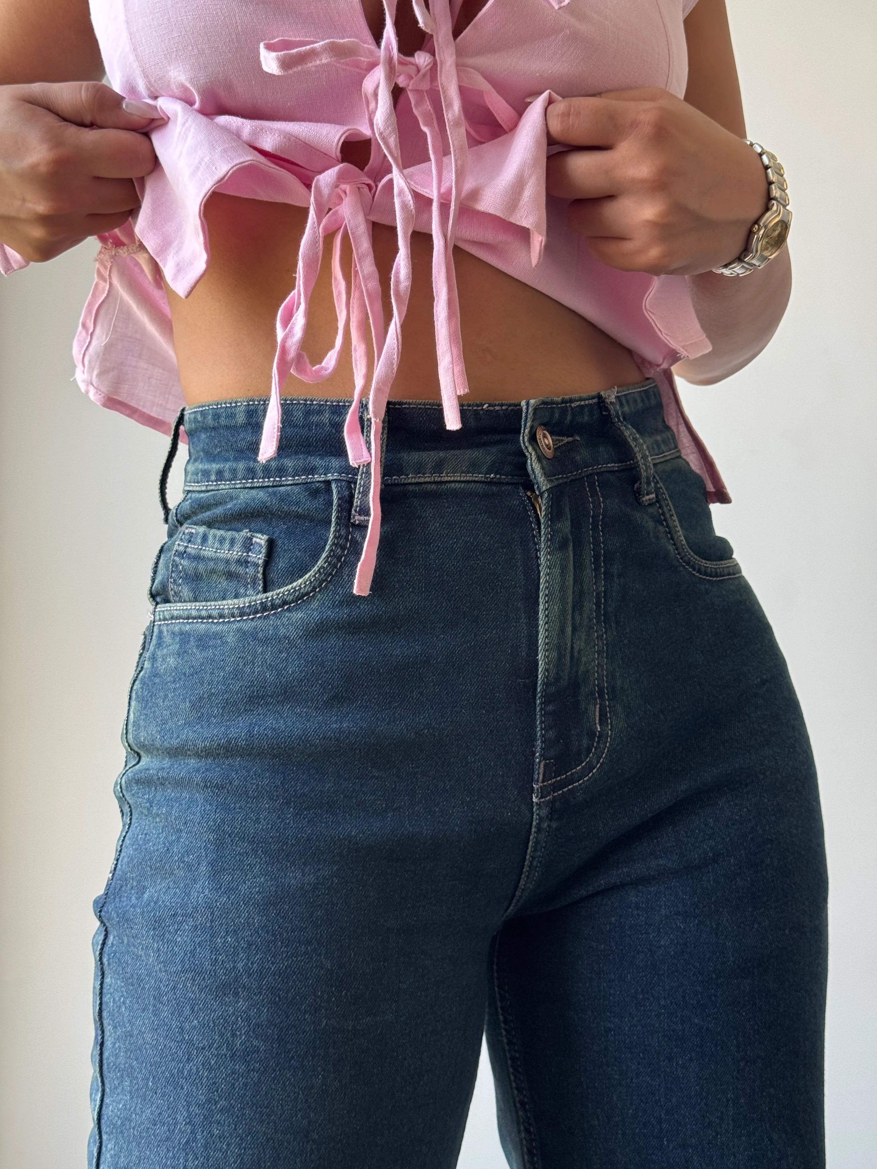 Cosmic Blue Dad Fit Straight Jeans