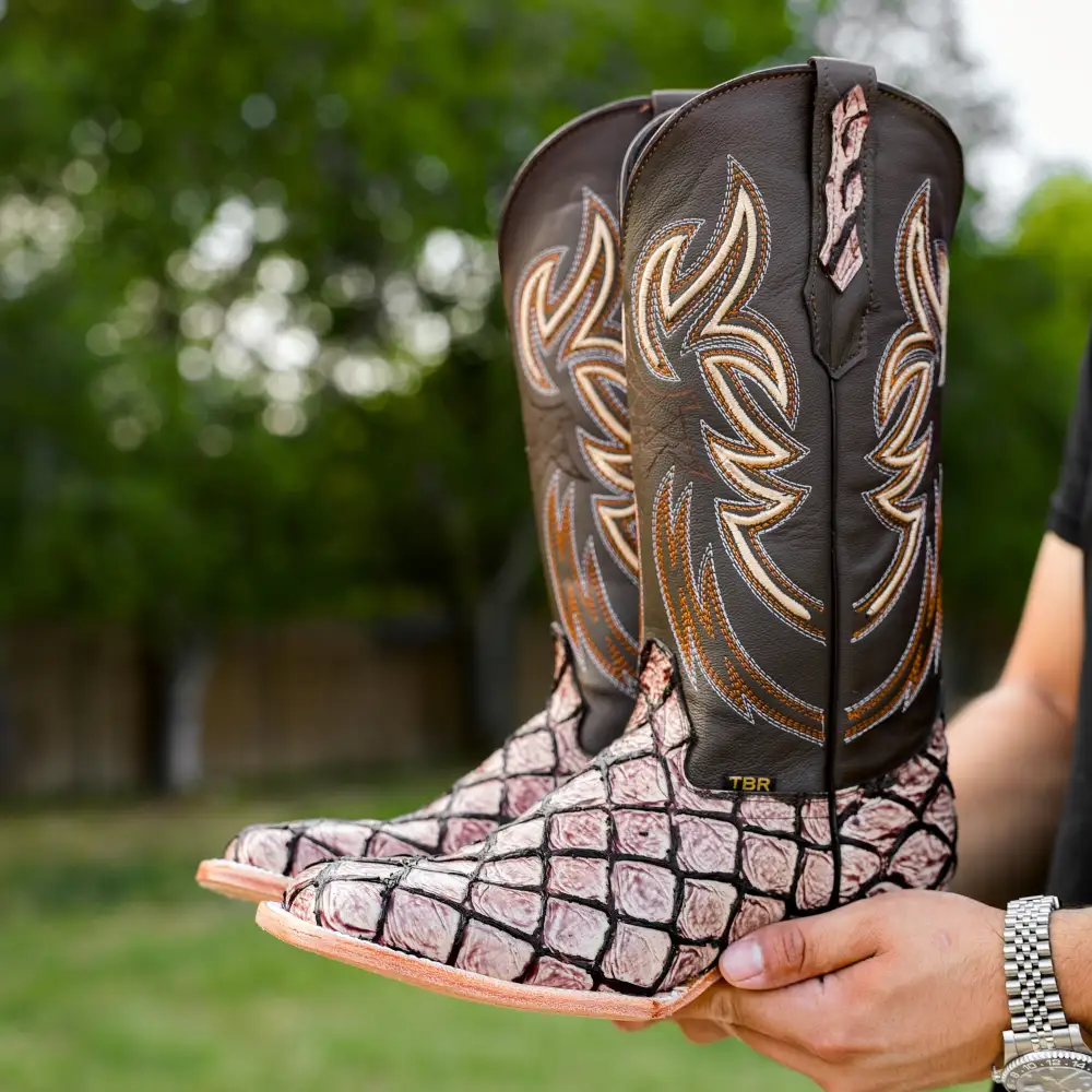 Orix Pirarucu Leather Boots - Square Toe