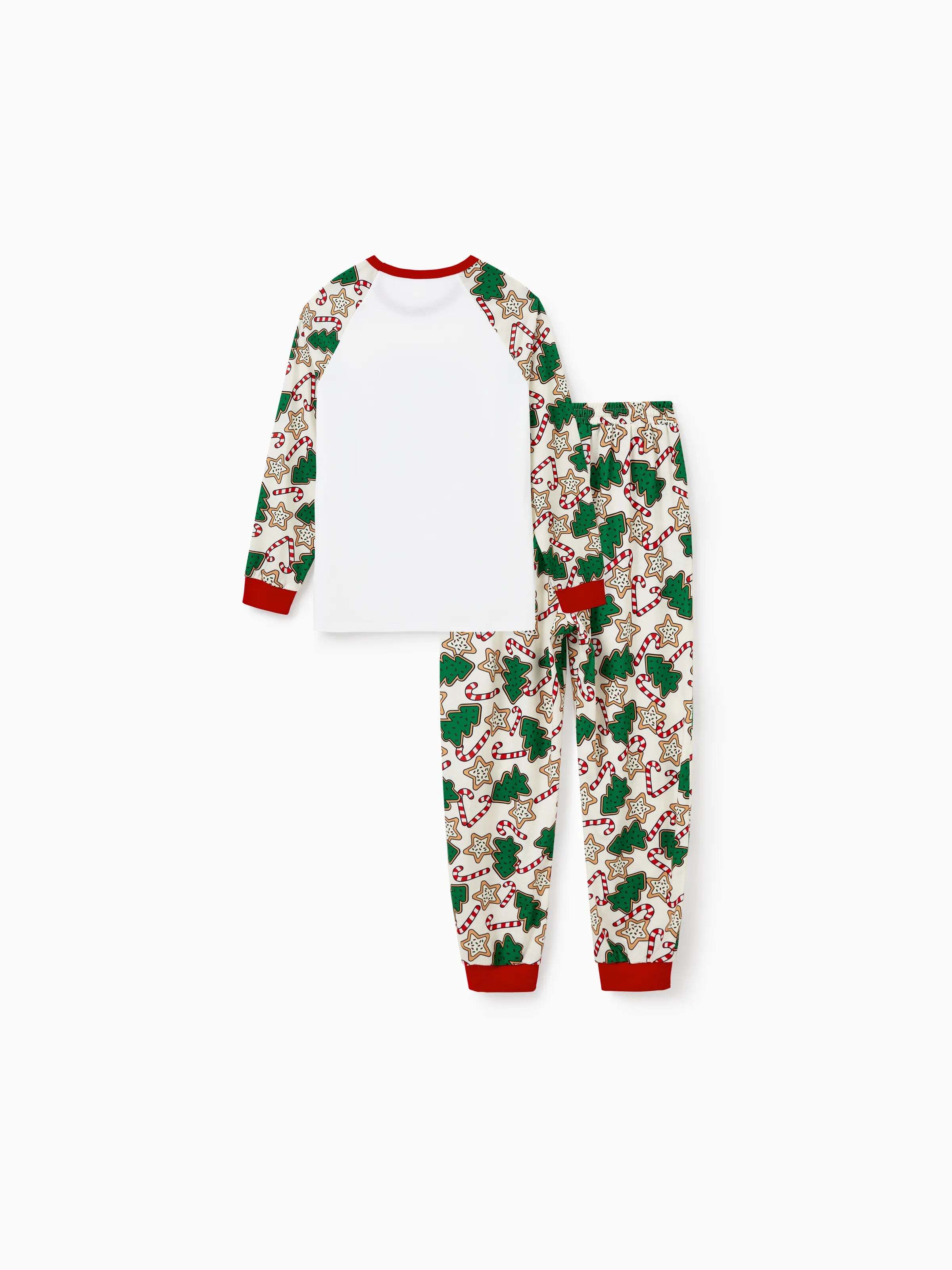 Christmas Matching Family Pajamas Set Christmas Tree Print Red and Apricot PJS with Christmas Socks Apricot