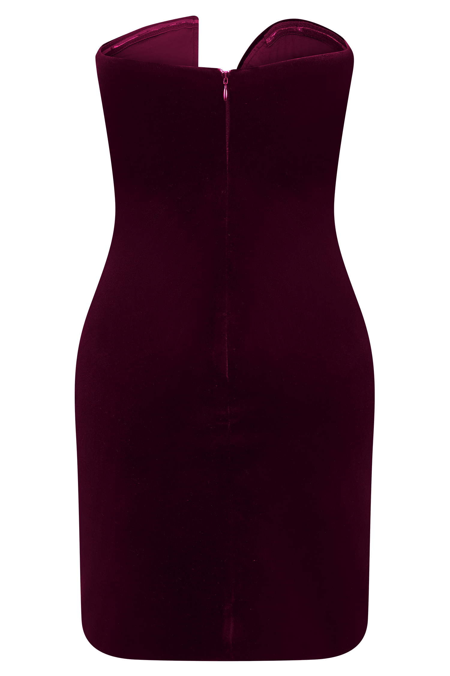 Wine Velvet Strapless Mini Dress