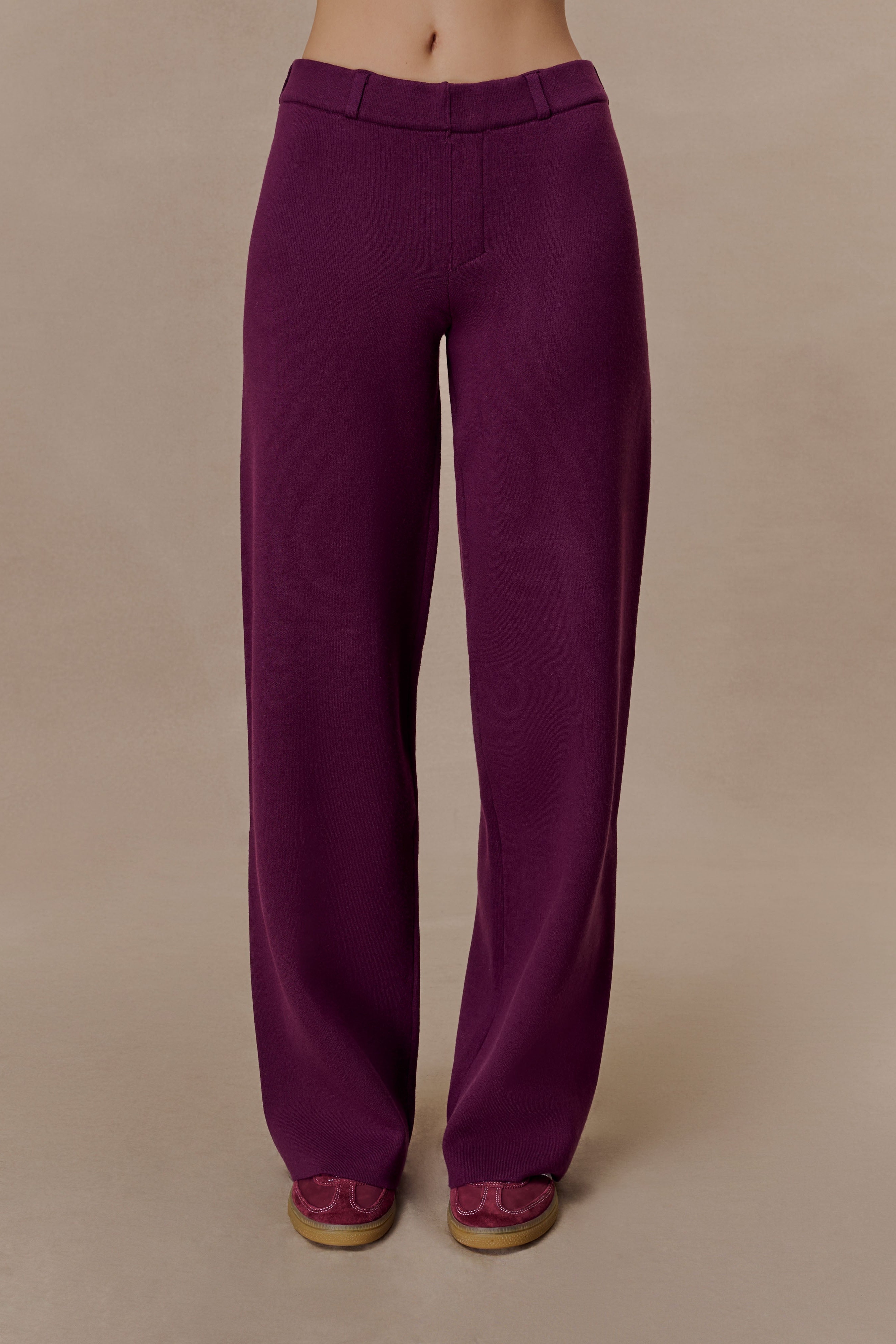 Plum Knit Trouser