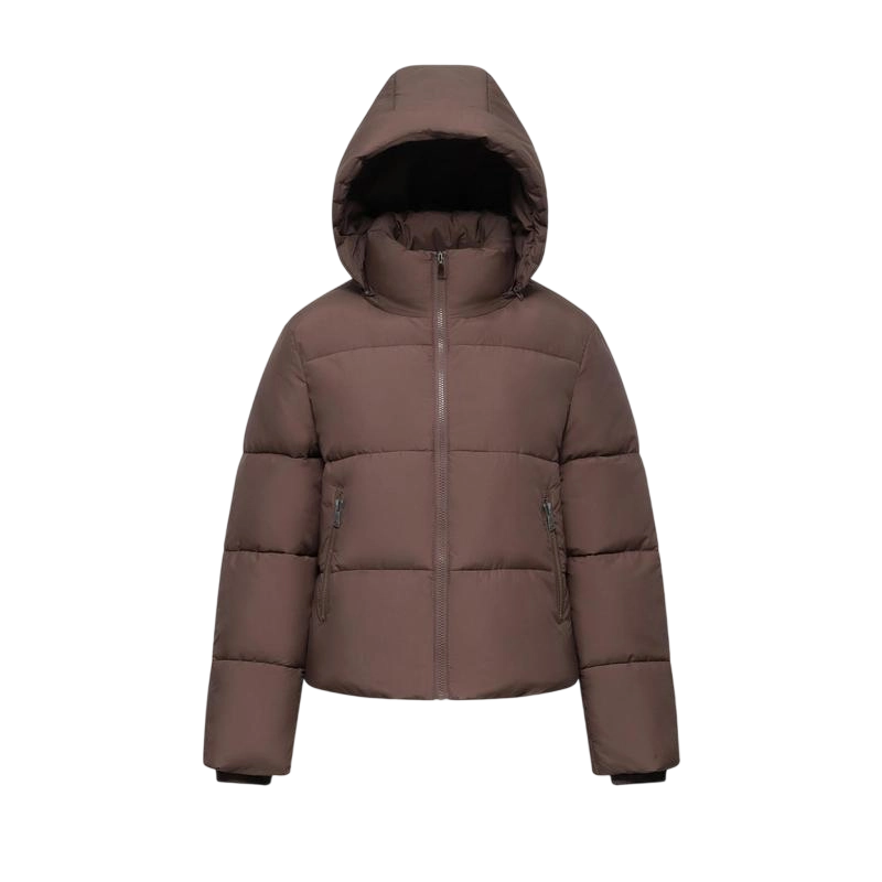 Women's Quilted Puffer Jacket with Removable Hood