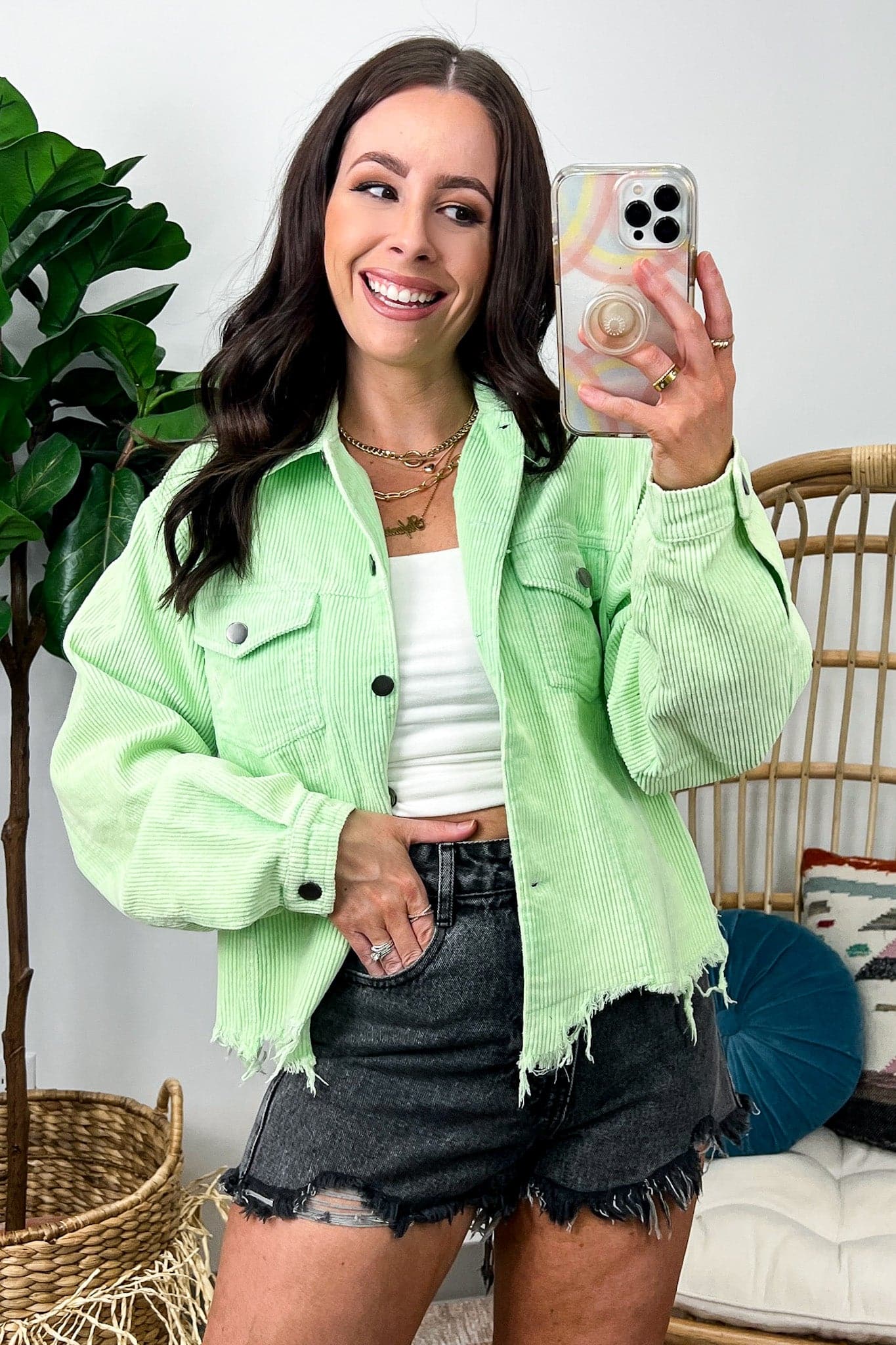 Mainstream Raw Edge Corduroy Jacket