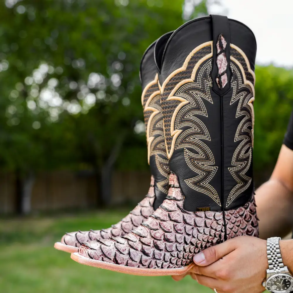 Orix Python Leather Boots - Square Toe