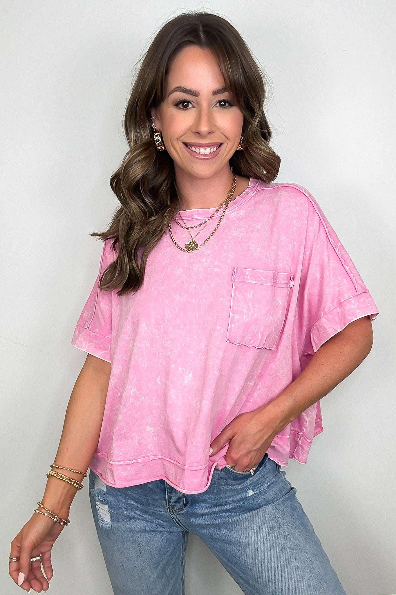 Vivid Aura Mineral Wash Oversized Tee