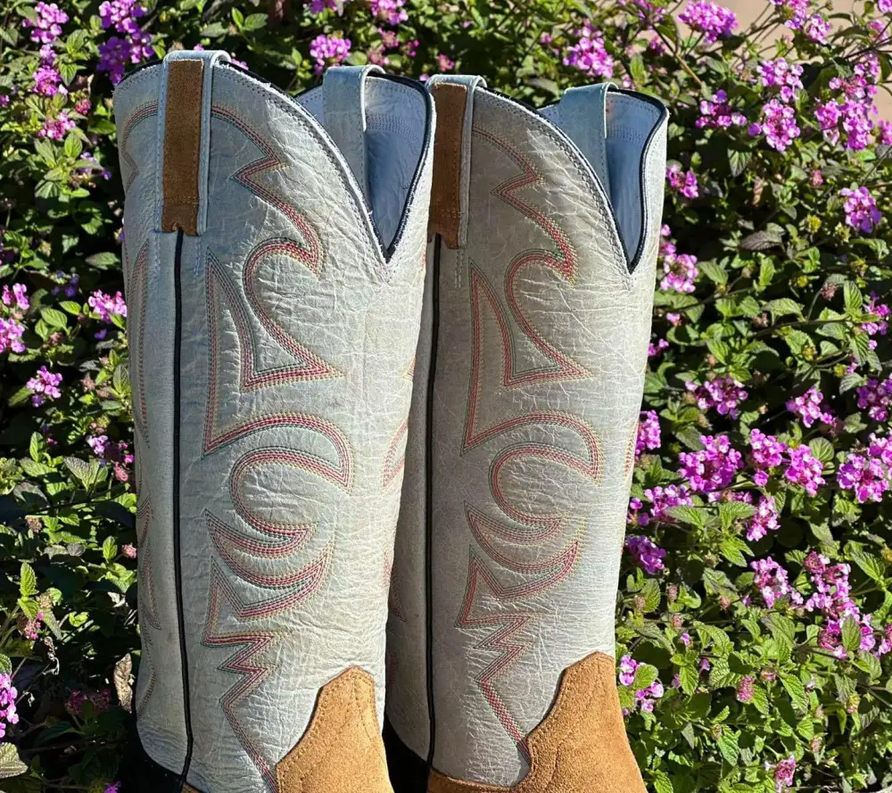 Men’s Honey Rough-Out Boots With White Shaft