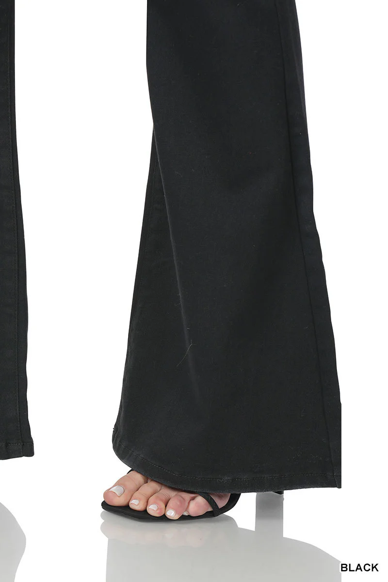 High-Rise Flare Jeans in Black