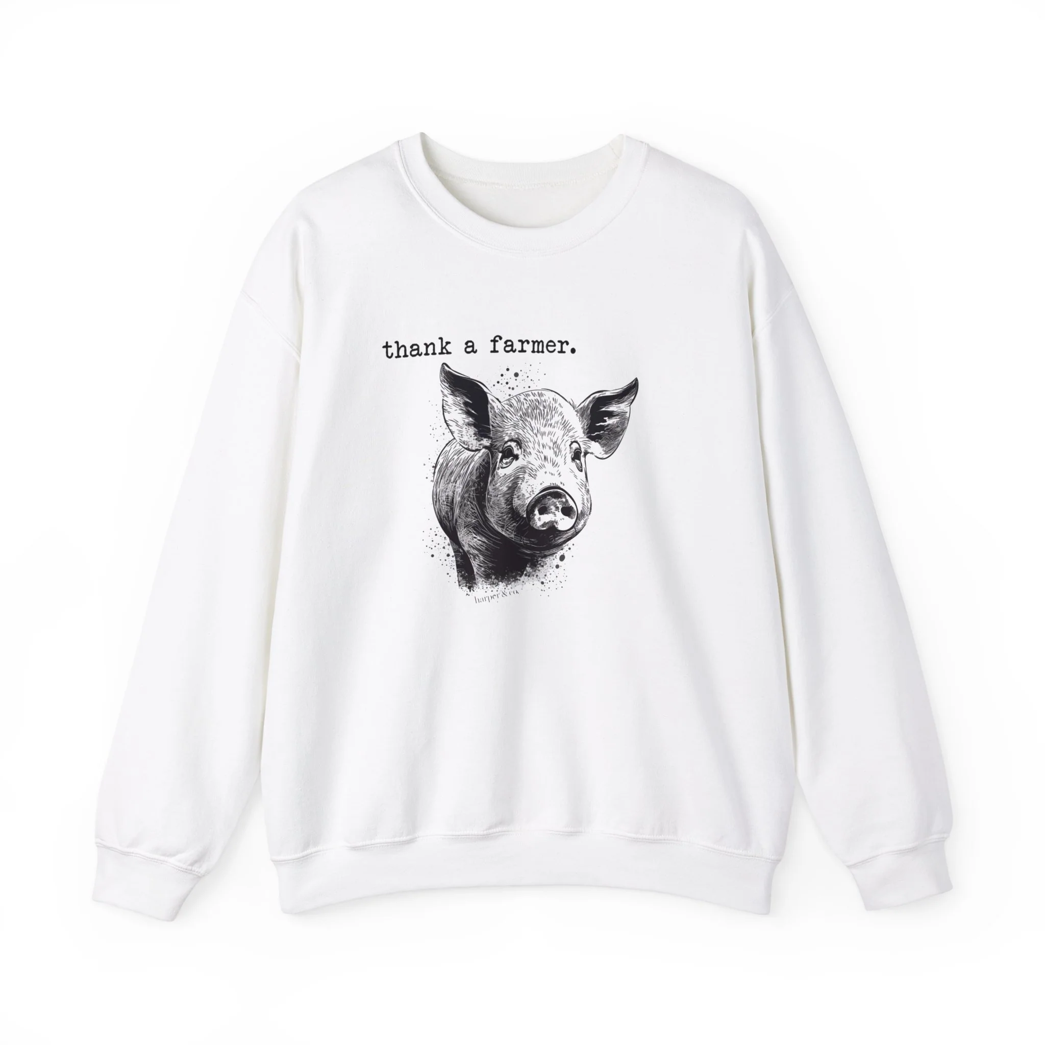 Thank a Farmer Pig Unisex Heavy Blend? Crewneck Sweatshirt