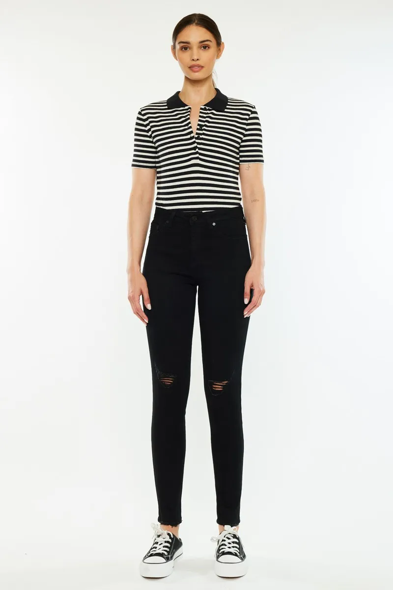Distressed High Rise Super Skinny Jeans