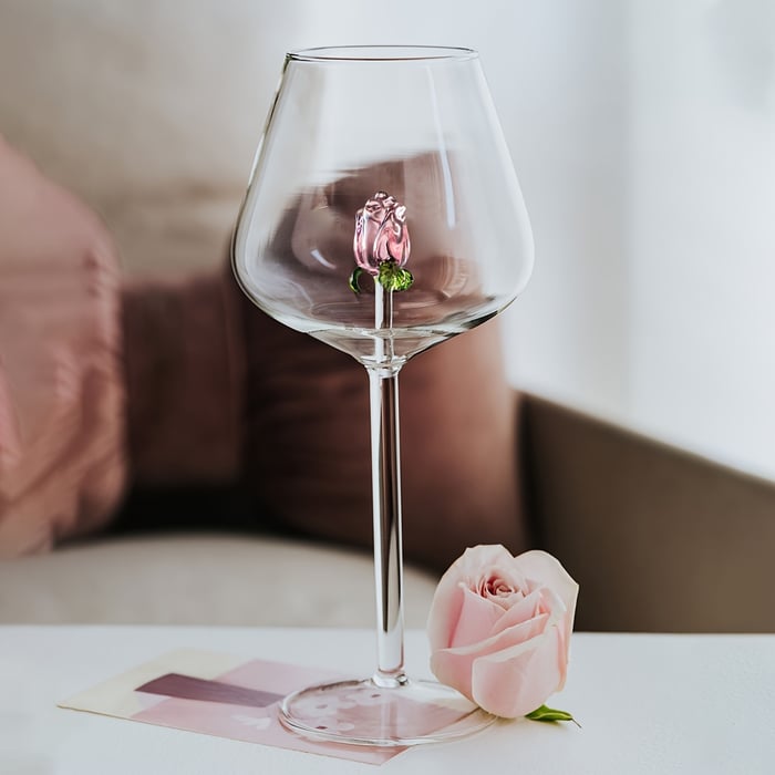 Rose Wine Glass