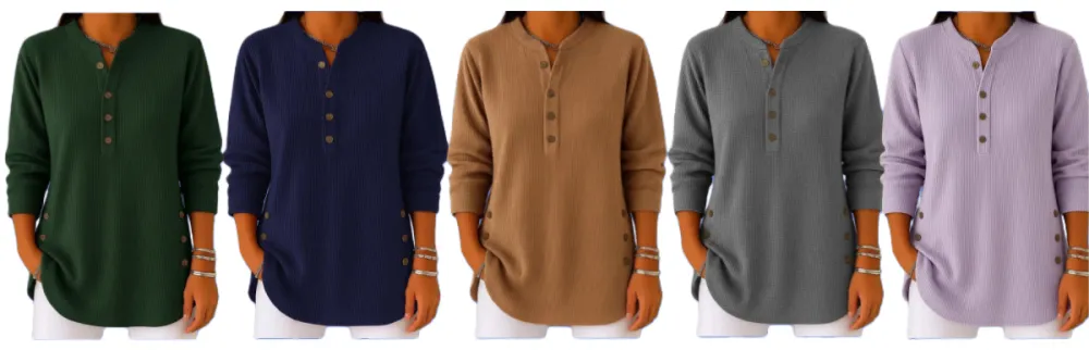 CLEARANCE SALE🔥 Women's Solid Color Crew Neck Long Sleeve Casual Loose Knit Pullover