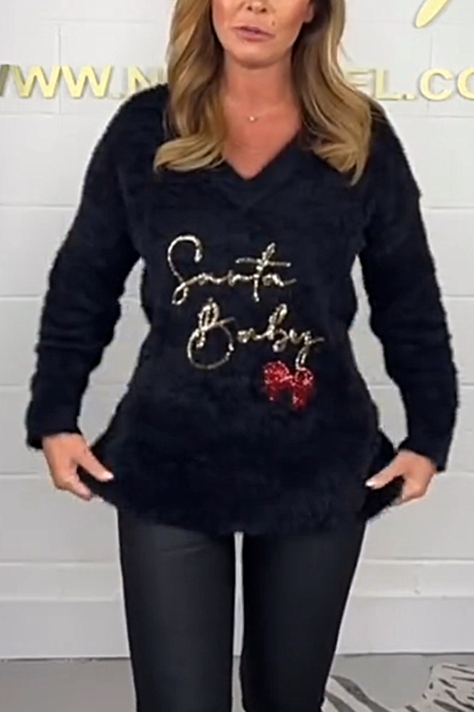 Santa Baby Fluffy Christmas Jumper