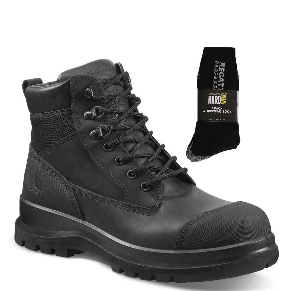 CHT Special Offer Detroit 6 Inch Work Boots F702903 Pack - Detroit 6 Inch S3 Composite Safety Toe Work Boots + 3 Pack Work Socks