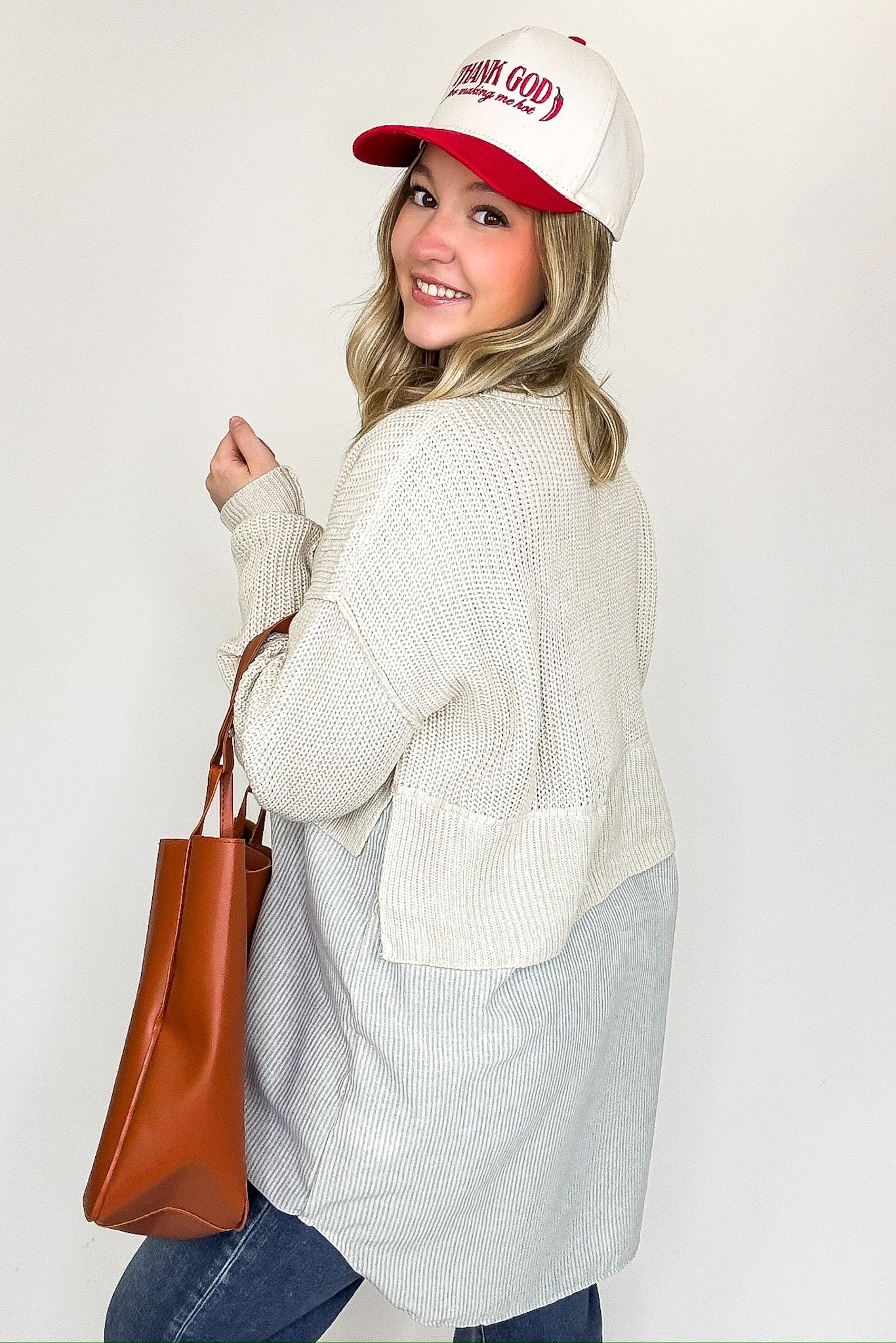 Split Seconds Knit and Button Down Top