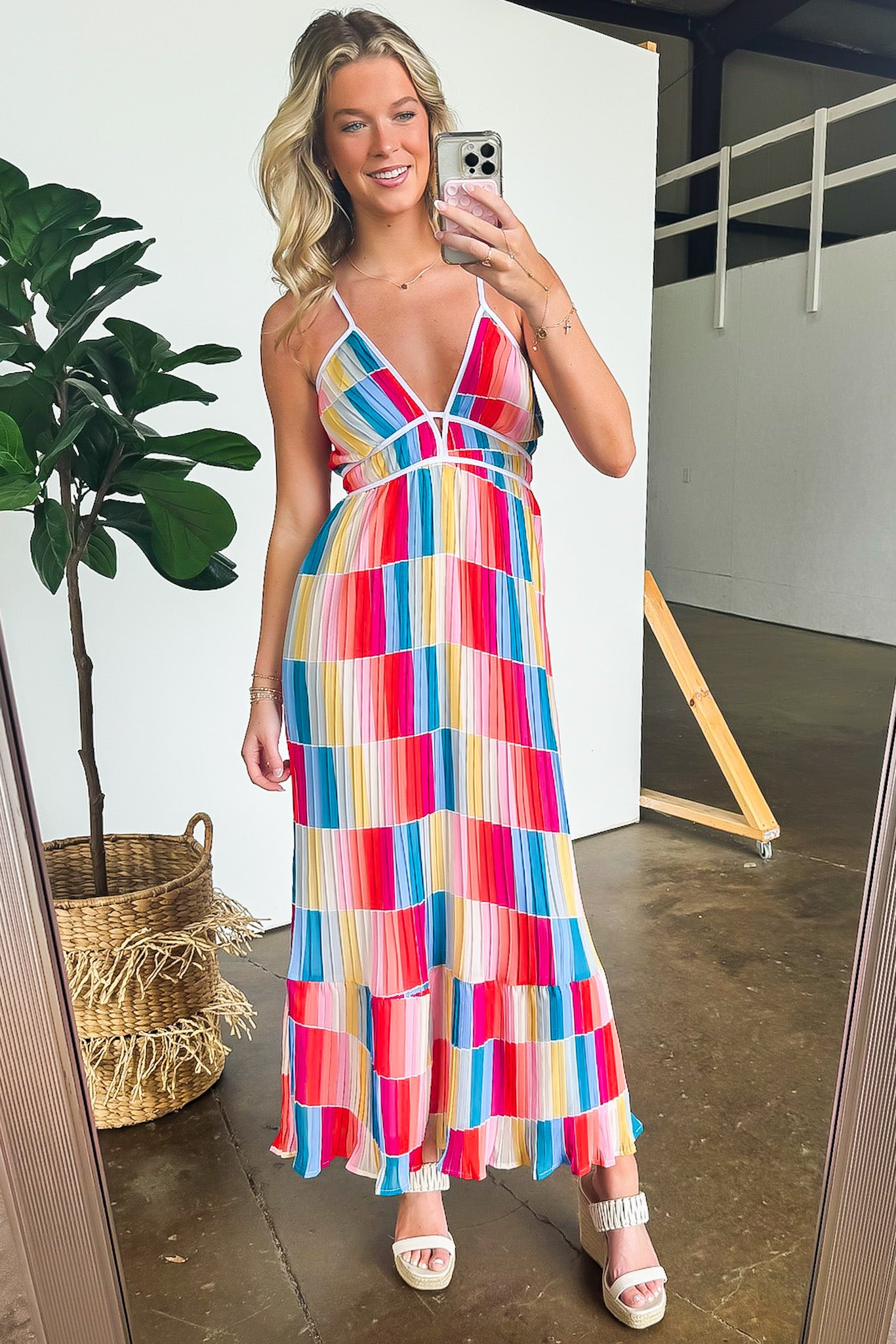 Rainbow Summer Multi Color Maxi Dress