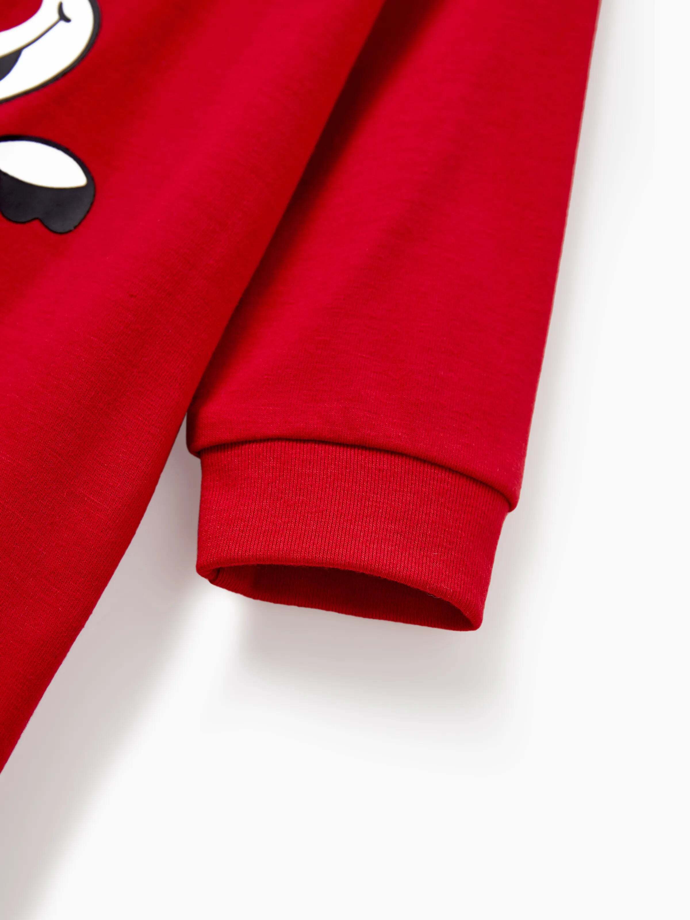 Christmas Matching Family Pajamas Set Glow In The Dark Reindeer Print PJS with Christmas Socks Red