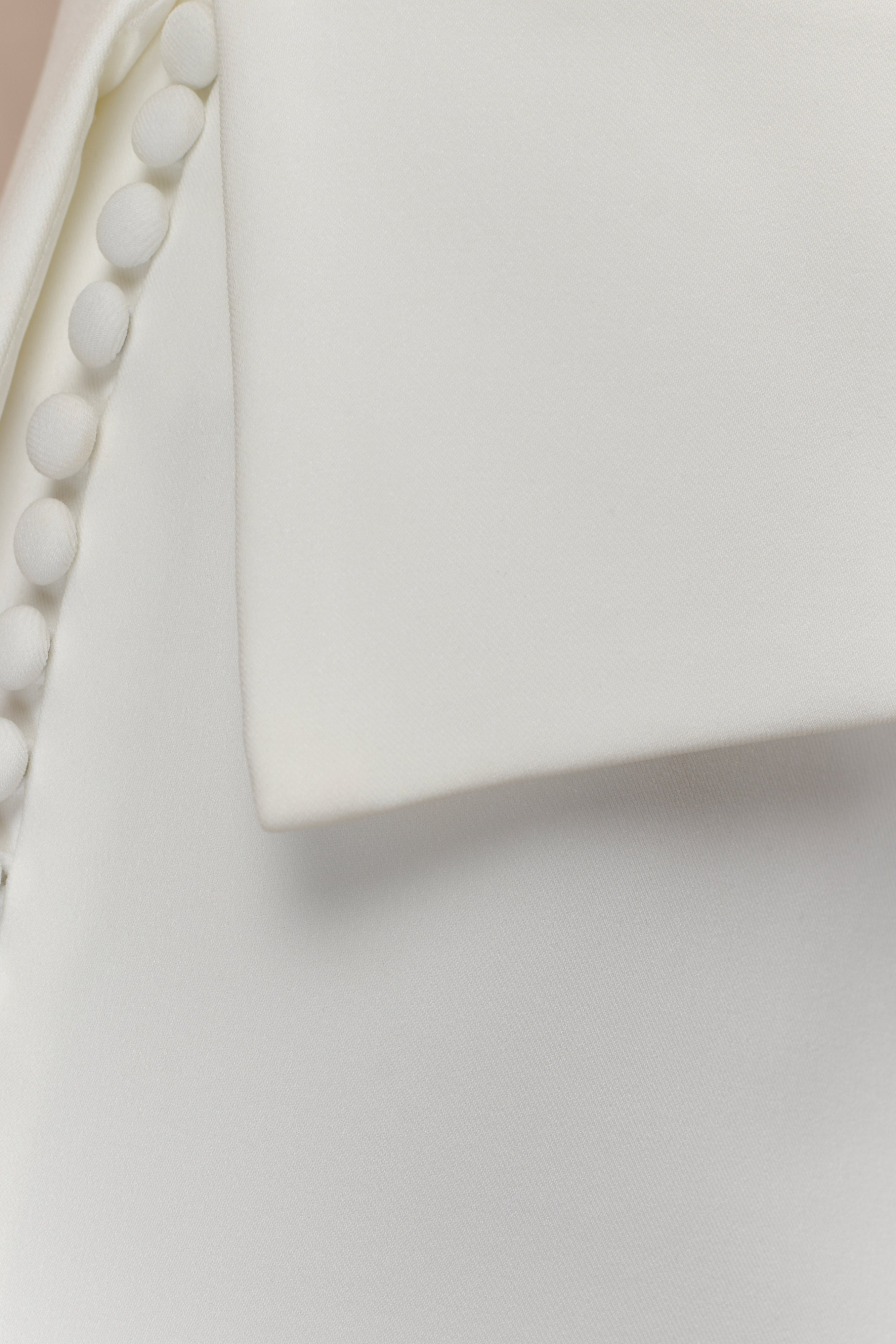 White Suiting Midi Skirt