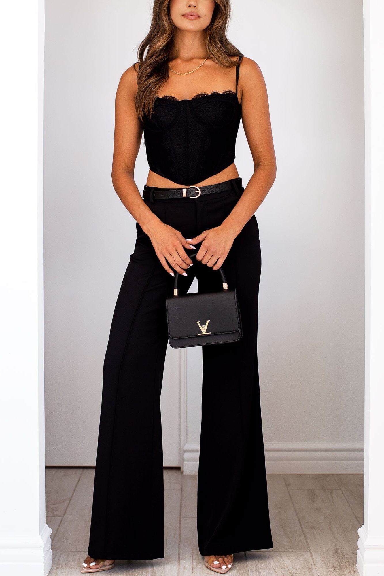 Soft-Touch Corset Lace Top