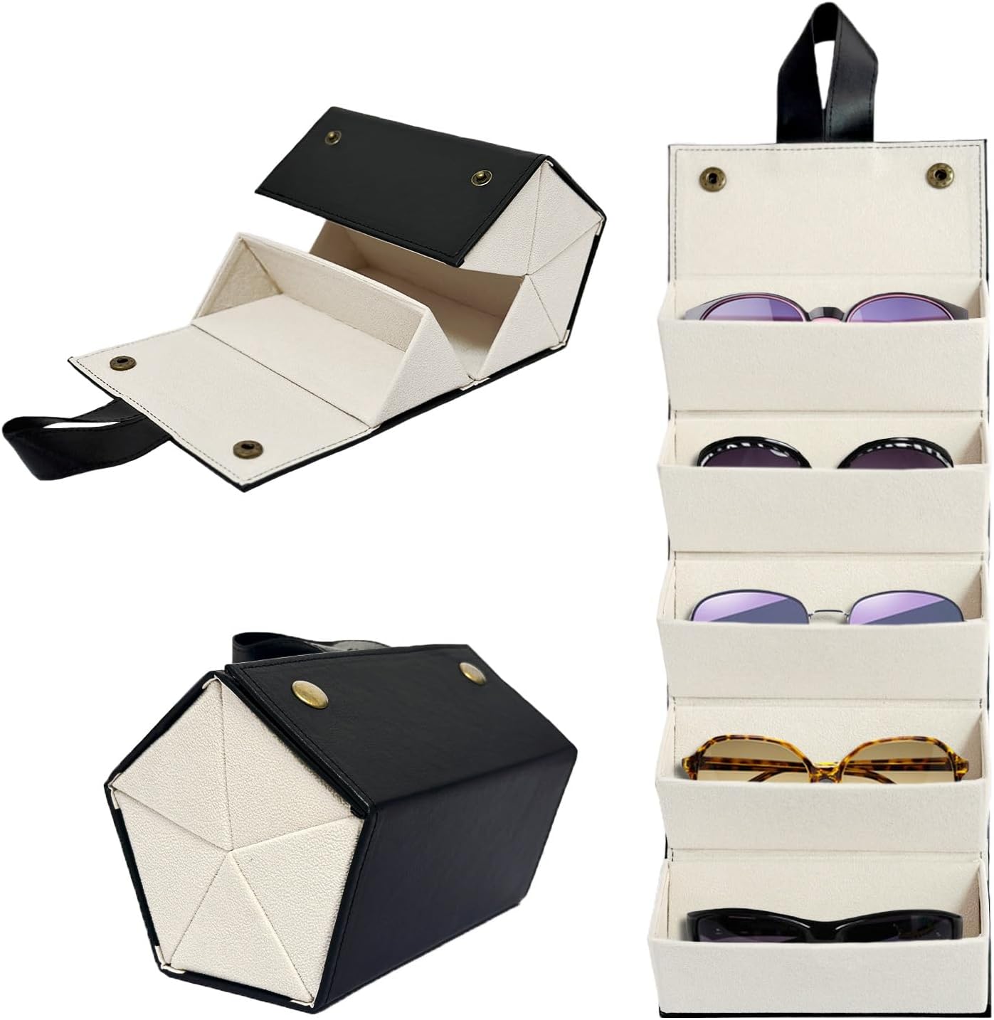 Multiple Glasses Leather Storage Case