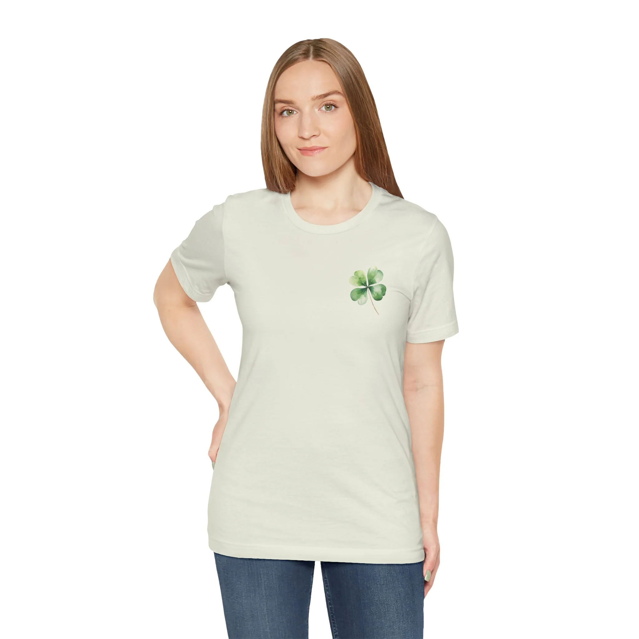 Watercolor Clover Pocket Unisex Jersey Short Sleeve Tee