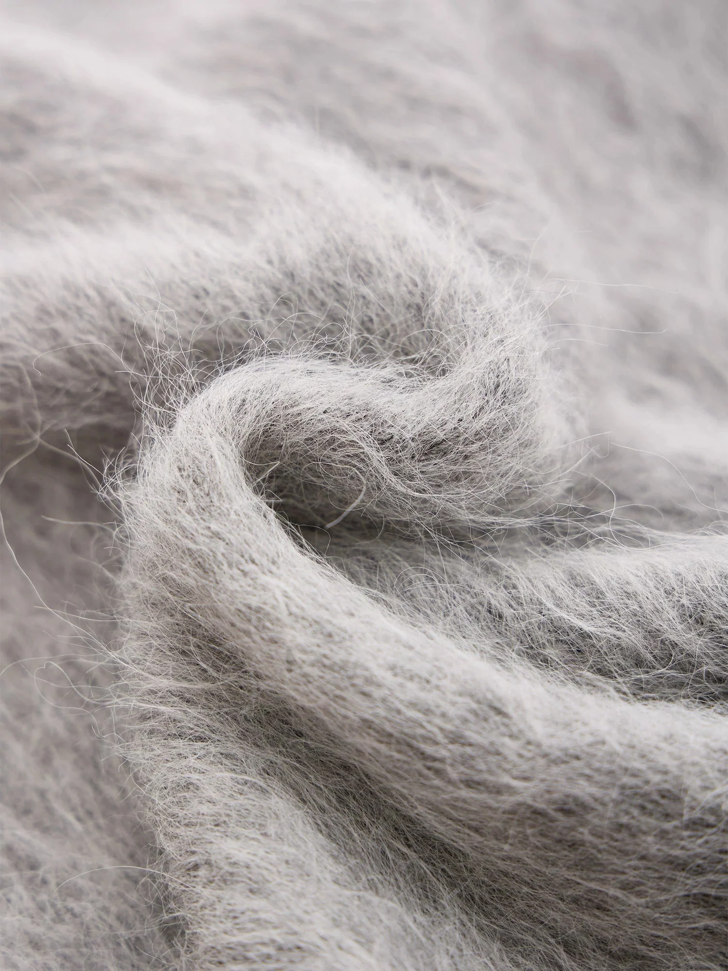 Alpaca V-Neck Sleeveless Plush Knit Vest Dress