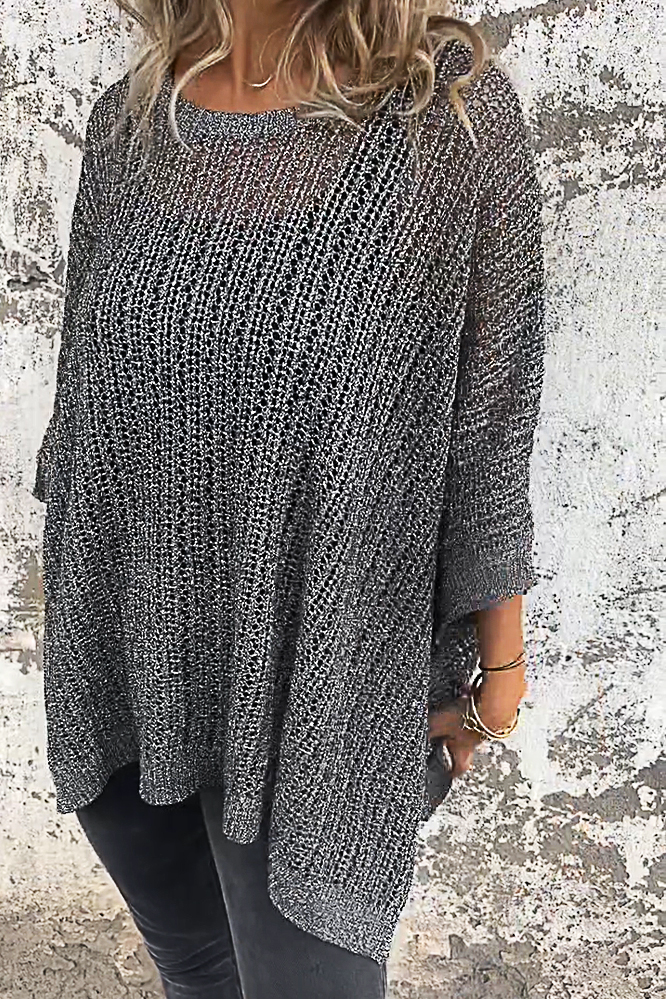 Women's Bronzing Hollow Pullover Sweater