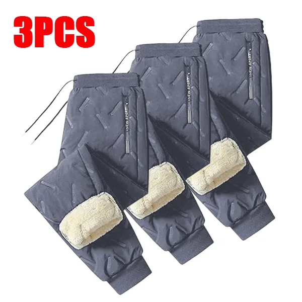 Men's 3-Pack Fleece-Lined Snow Pants - Fleece Lining, Drawstring Waistband, Ideal for Winter Sports & Casual Wear