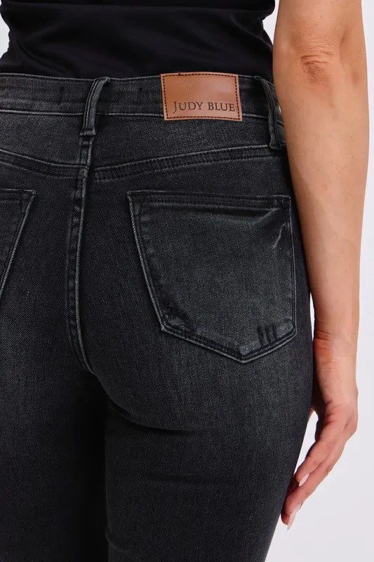 Blue Full Size Midi Rise Tummy Control Skinny Jeans Plus Size