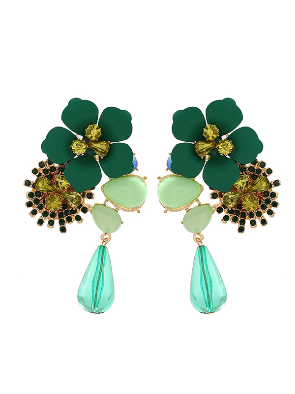 Flower Shape Drop Earrings