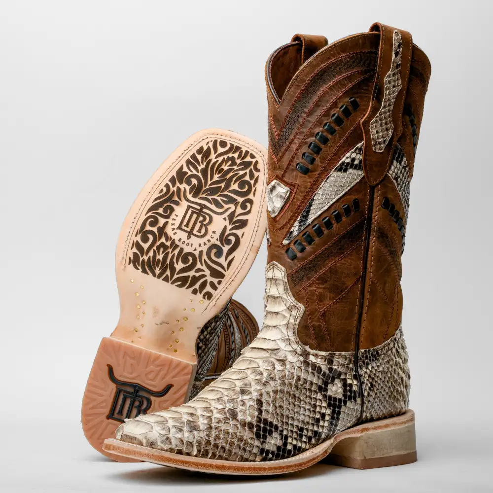 Genuine Python Boots - Square Toe