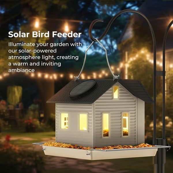 Solar Bird Feeders for Outdoors Hanging-Attracts Wild Birds,Cardinals & Night Migrants