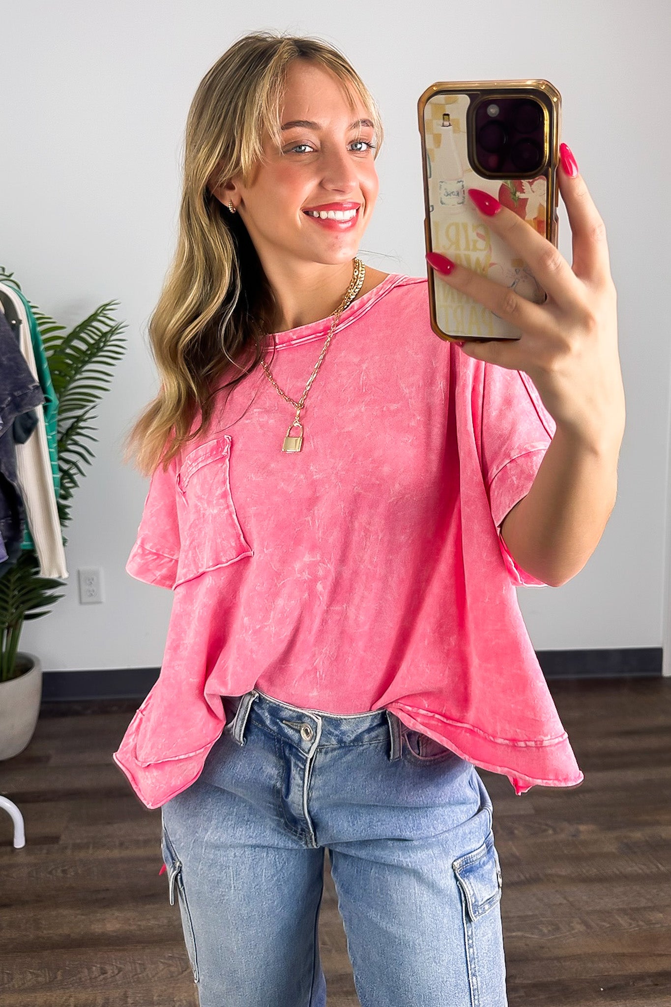 Vivid Aura Mineral Wash Oversized Tee