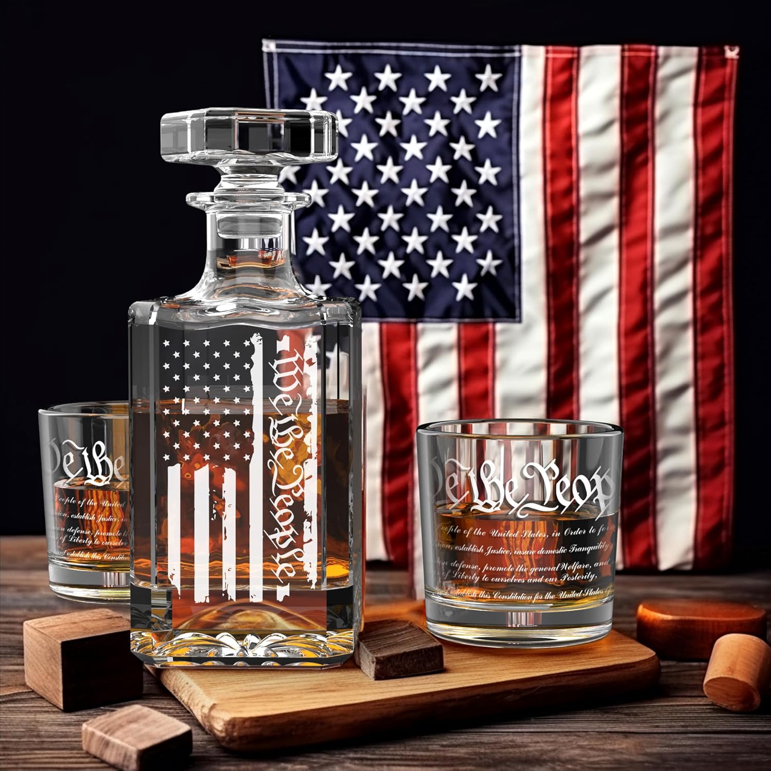 26oz American Flag Decanter