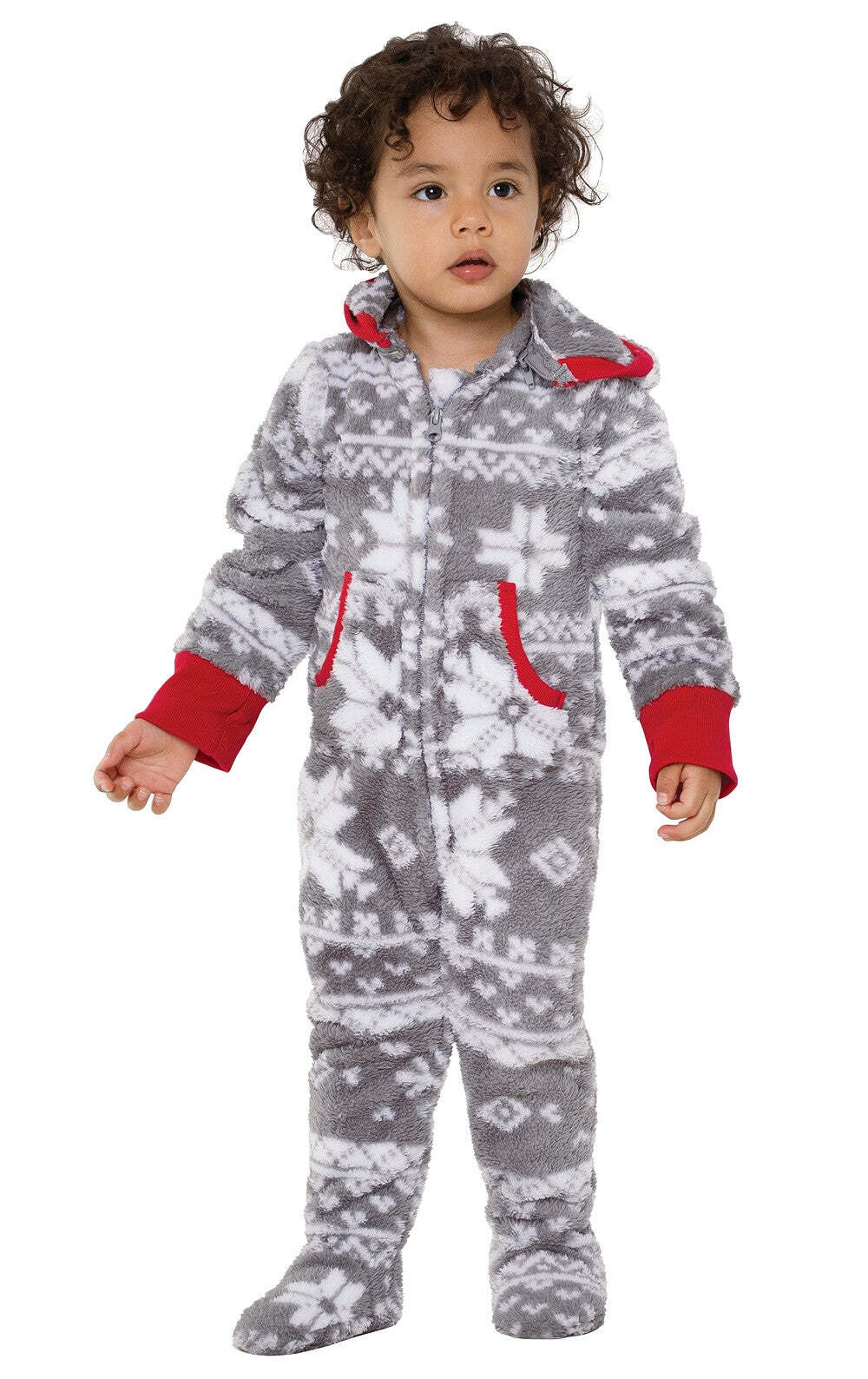 Nordic Fleece Hoodie-Footie Matching Family Pajamas