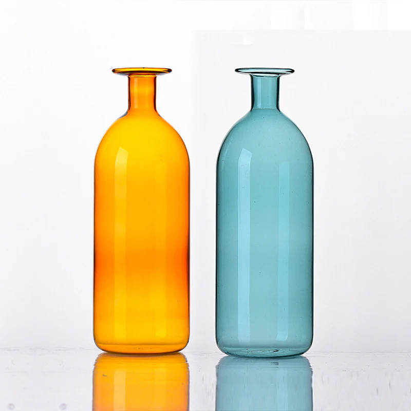 Solid Color Stained Glass Bottle Vase