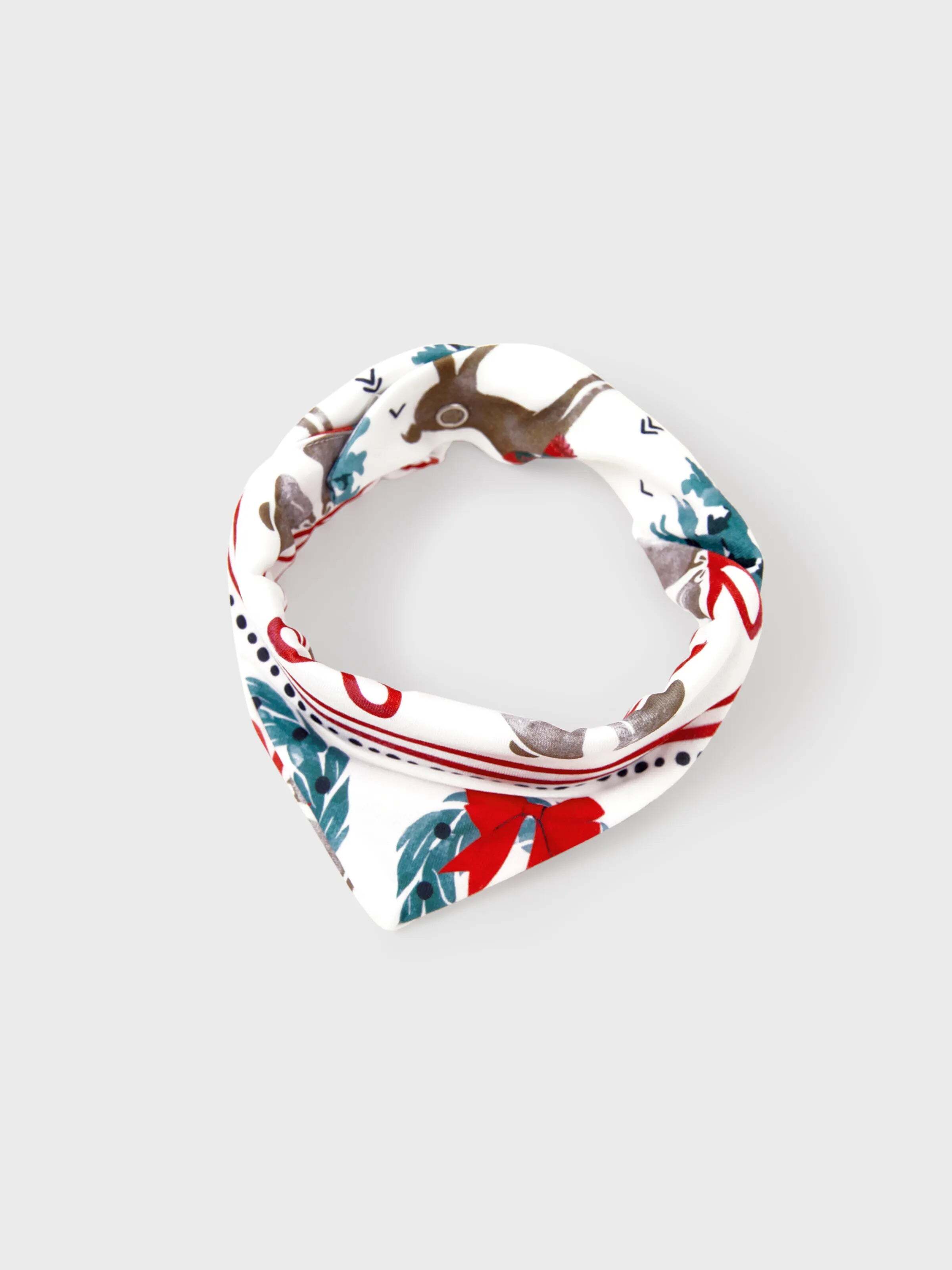 Christmas Matching Family Pajamas Set Christmas Elk and Bell Print Striped PJS with Christmas Socks White