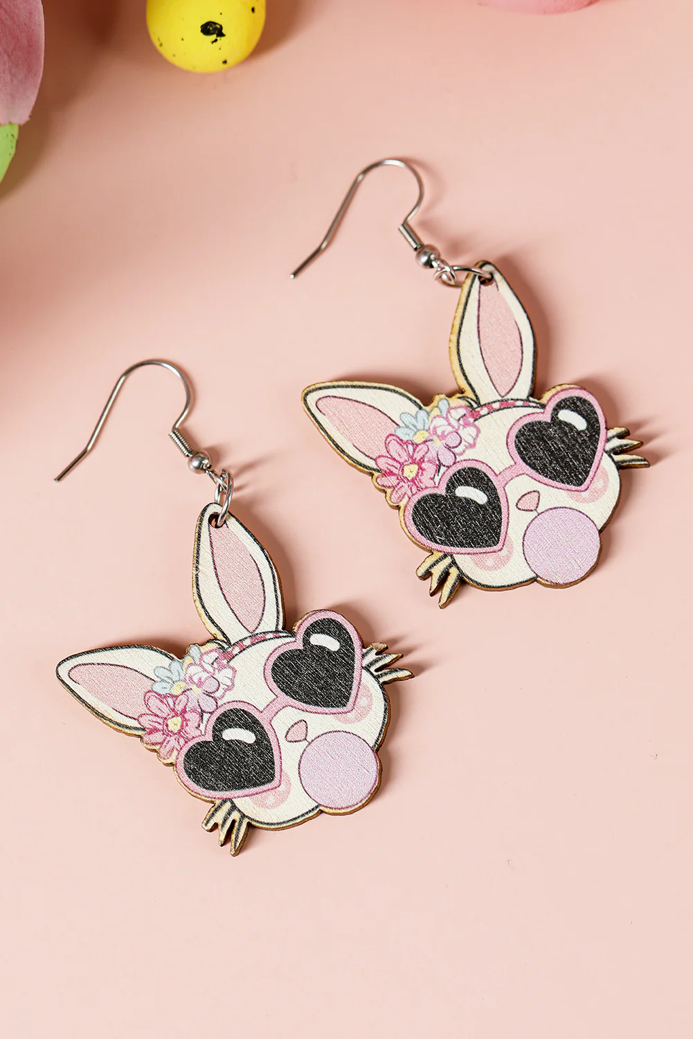 Light Pink Easter Rabbit Hook Dangle Earrings