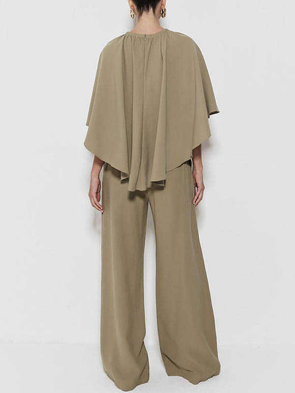 Solid Color Split-Joint Loose Suit Pants