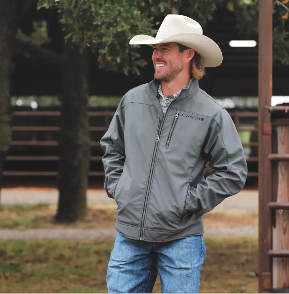 MEN'S TEXTURED BONDED JACKET - OLIVE