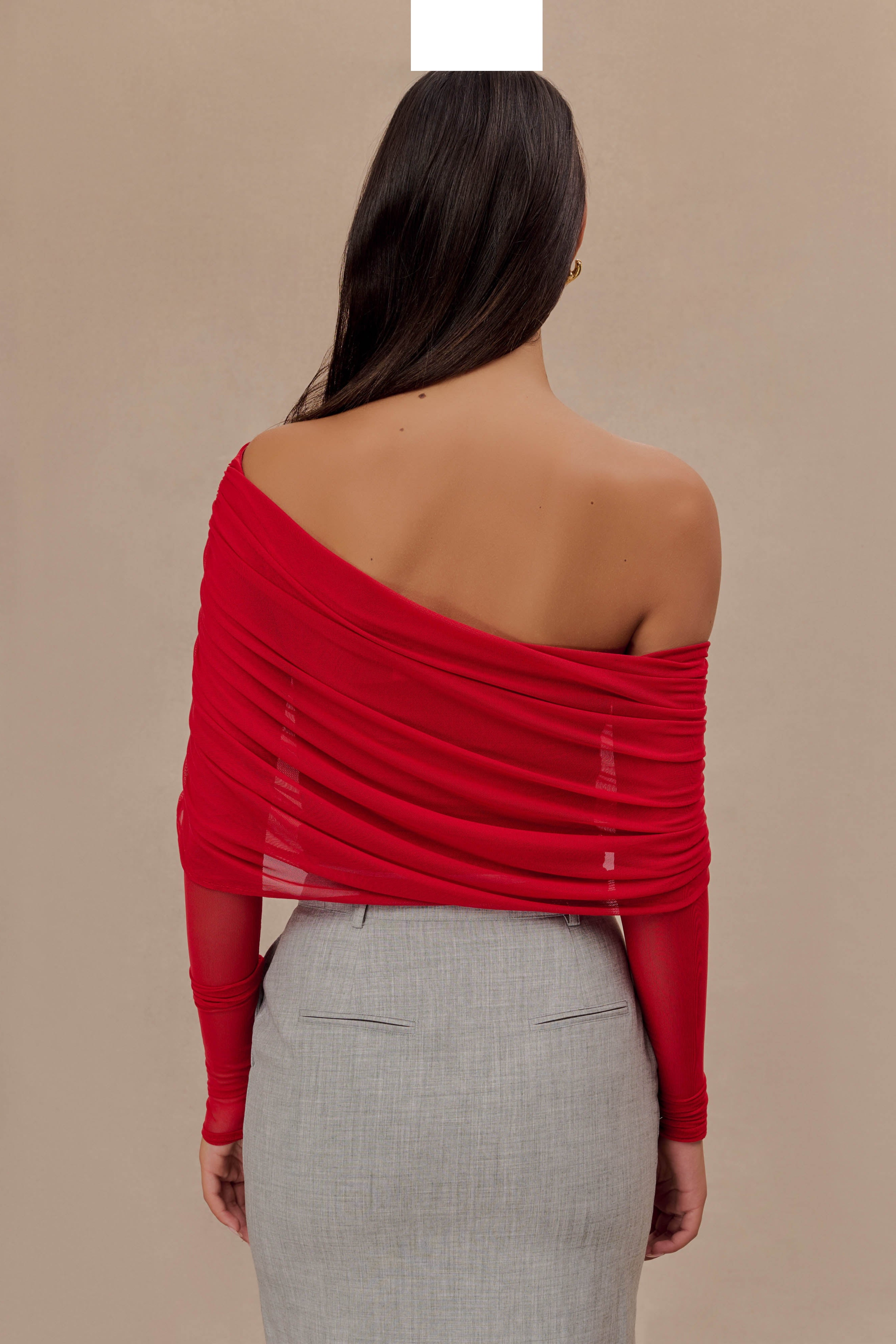 Ruby Sheer Mesh Off Shoulder Top