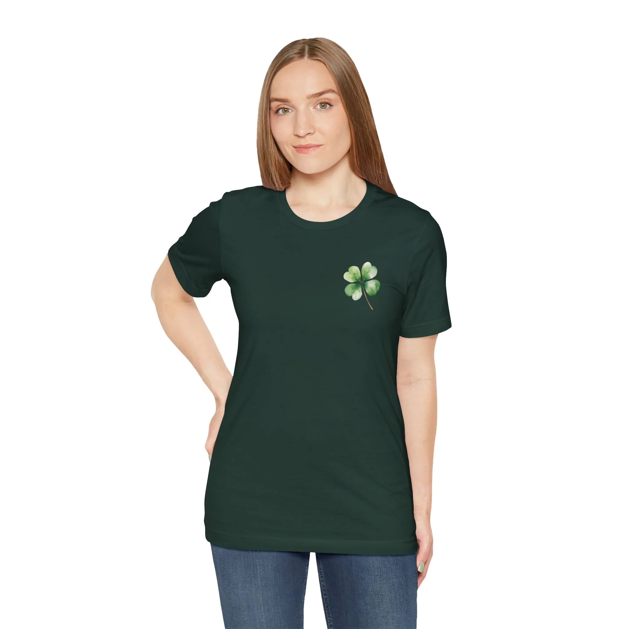 Watercolor Clover Pocket Unisex Jersey Short Sleeve Tee
