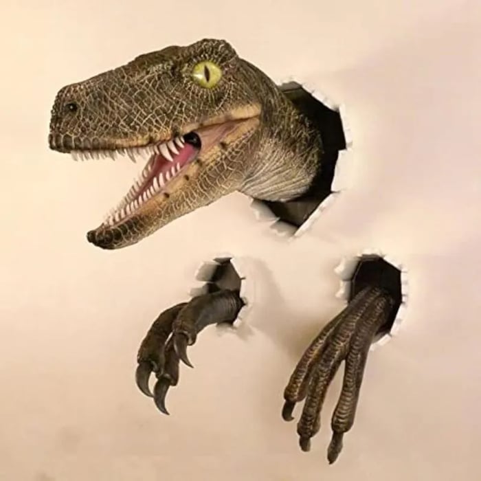 3D Wall Mount Dinosaur Bust Sculpture