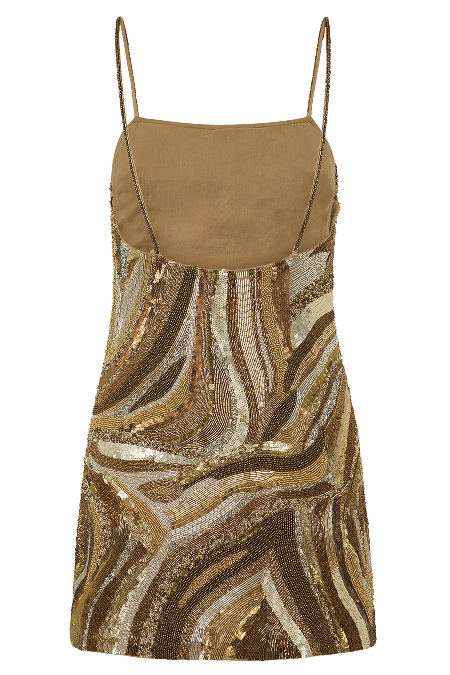 Print Hand Beaded Mini Dress