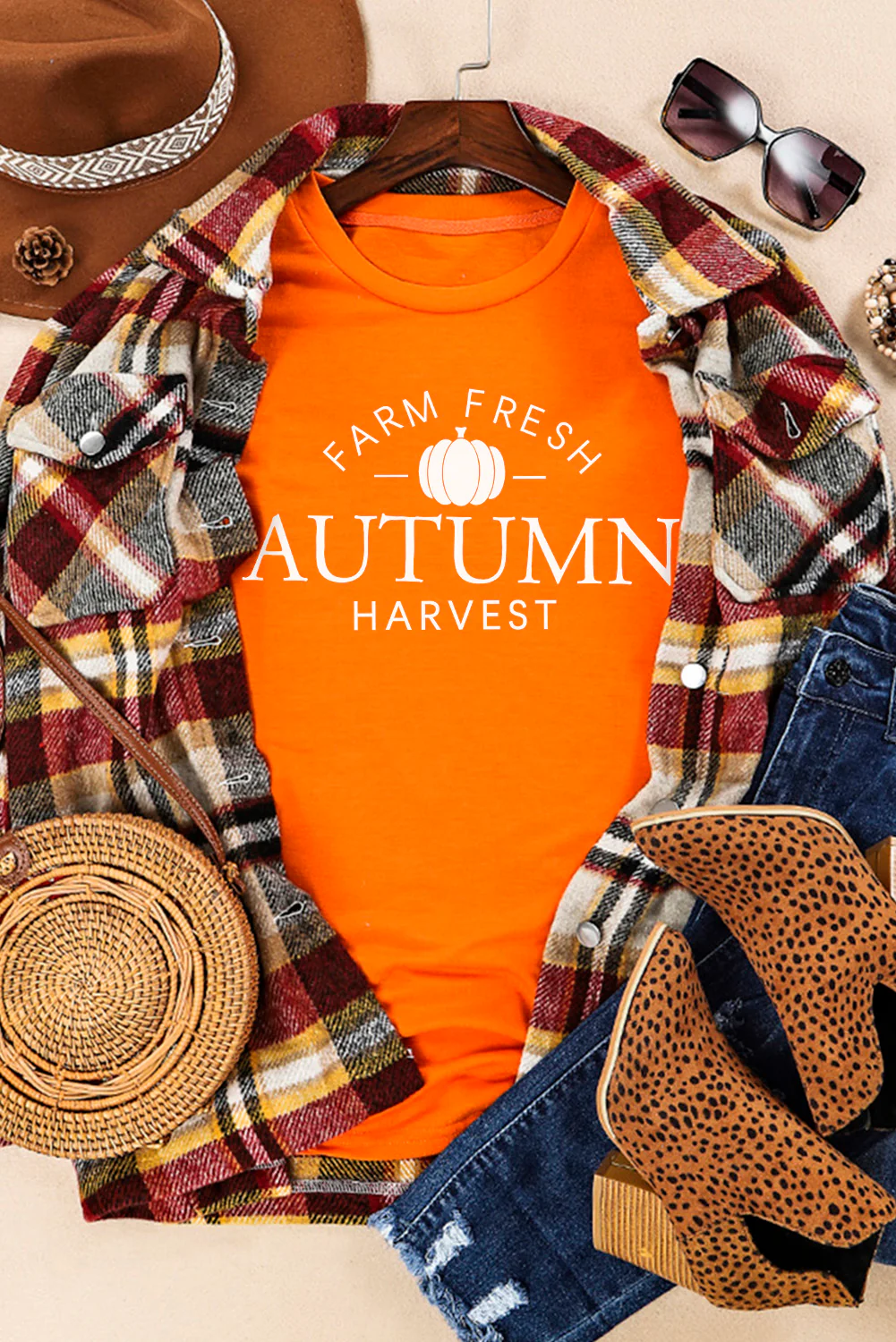 FARM FRESH AUTUMN Harvest Crew Neck T Shirt