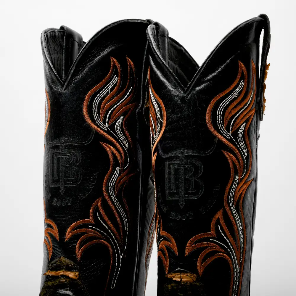 Rustic Honey Jumbo Python Leather Boots - Square Toe