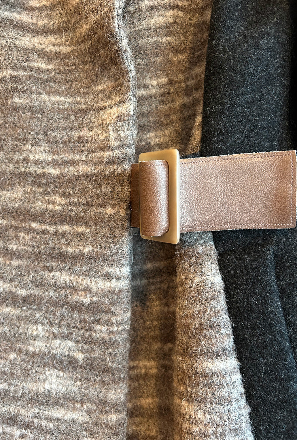 DARK TAUPE HAZE COWL NECK COAT
