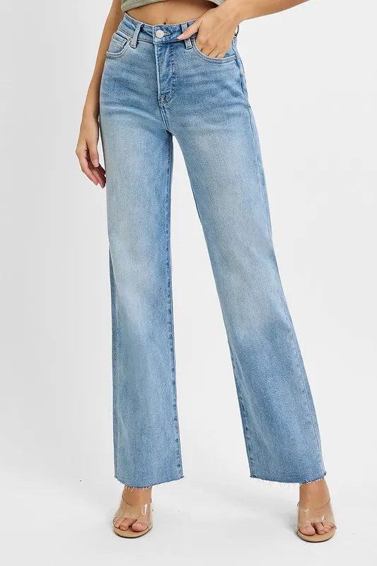 Tummy Control Rise Straight Jeans