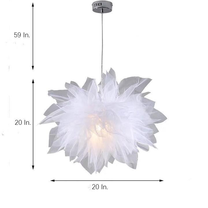20'' Cotton Candy Mid Century Modern Pendant Light Metal Fabric Pendant Light
